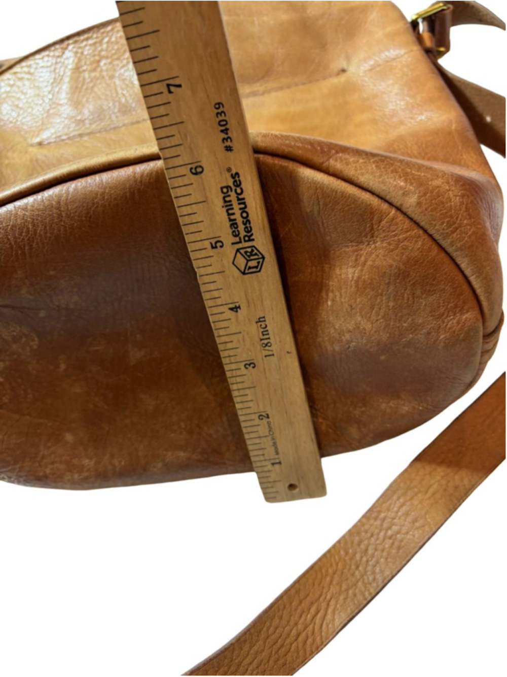 Madewell Tan Brown Leather Crossbody Bag Zip Top Messenger Shoulder Purse - Picture 8 of 10